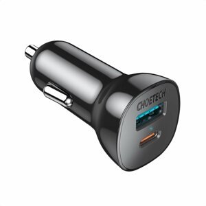 Autós töltő Choetech PD20W + QC18W 38W Dual Ports Car Charger