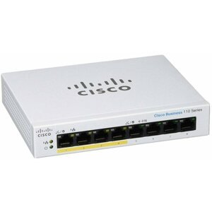 Switch CISCO CBS110 Unmanaged 8 portos GE, részleges PoE, asztali, Ext PS
