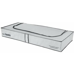 Tároló doboz Compactor Alacsony tárolódoboz szövetből "My Friends"  108 x 45 x15 cm, szürke-fehér