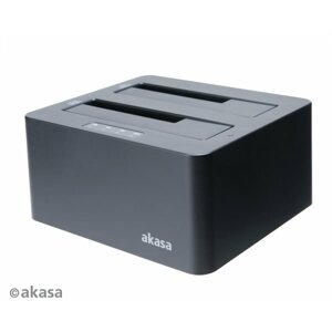 Külső dokkoló AKASA DuoDock X3, 2 x Kettős HDD/SSD slot USB 3.1 Gen 1 / AK-DK08U3-BKCM