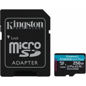 Memóriakártya Kingston Canvas Go! Plus microSDXC 256GB + SD adapter