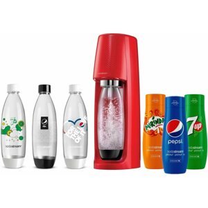 Szett SodaStream Spirit Red + palack + PEPSI, 7UP, MIRINDA ízpatron