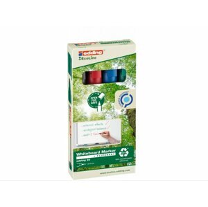 Marker EDDING EcoLine 28 fehér táblákhoz és flipchartokhoz, 4 színből álló készlet