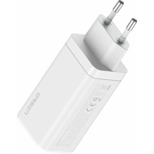 Töltő adapter Eloop Orsen C12 GaN 65W Charger Dual USB-C + USB-A White