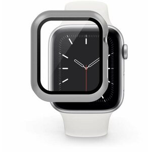 Okosóra tok Epico Apple Watch  4/5/6/SE (44 mm) edzett üveg tok - ezüst