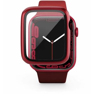 Okosóra tok Epico Apple Watch 7 (45 mm) edzett üveg tok - piros
