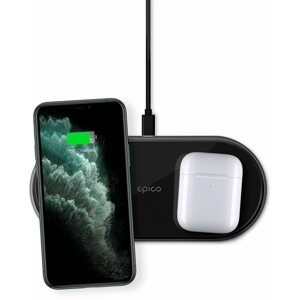 Vezeték nélküli töltő Epico ultravékony duális vezeték nélküli töltő adapterrel - fekete