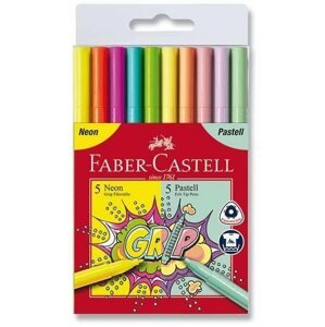 Filctoll Faber-Castell Grip set Neon és Pasztell, 10 színben