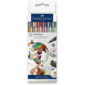 Marker Faber-Castell fémes színek, 12 színű