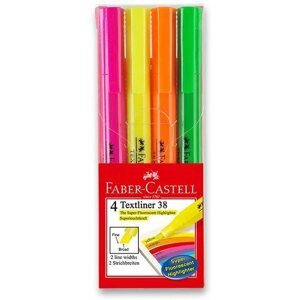 Szövegkiemelő FABER-CASTELL Textliner 38 szuperfluoreszcens, 4 szín