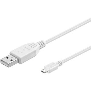Adatkábel PremiumCord USB-A 2.0 to micro USB-B - 5m, fehér