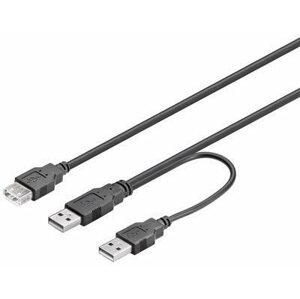 Adatkábel PremiumCord USB 2.0 - 0,2m, Y kábel