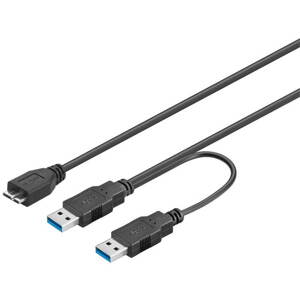Adatkábel PremiumCord USB 3.0 - 0,2m, Y kábel