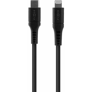 Adatkábel FIXED Cable USB-C to Lightning - PD, MFi, Liquid silicone, 0,5m, fekete