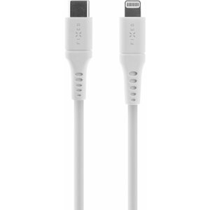 Adatkábel FIXED Cable USB-C to Lightning - PD, MFi, Liquid silicone, 0,5m, fehér