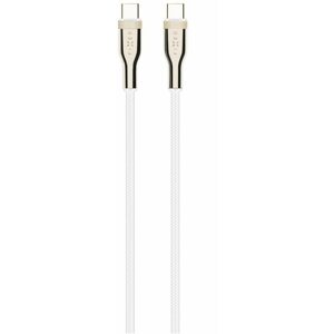Adatkábel FIXED Cable USB-C to USB-C - PD, USB 2.0, 100W, 1,2m, fehér