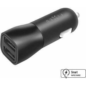 Autós töltő FIXED Smart Rapid Charge 15 W 2 x USB kimenettel fekete