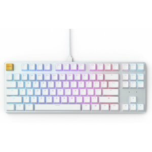 Gamer billentyűzet Glorious GMMK TKL White Ice Edition - Gateron-Brown, fehér, US