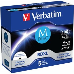 Média VERBATIM M-DISC BDXL 100GB PRINT. 5db/cs Jewel Case