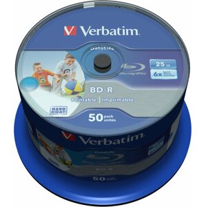Média VERBATIM BD-R SL DataLife 25GB, 6x, printable, spindle 50 db