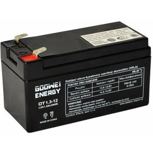 Szünetmentes táp akkumulátor GOOWEI ENERGY Karbantartásmentes ólomakkumulátor OT1.3-12, 12V, 1,3Ah