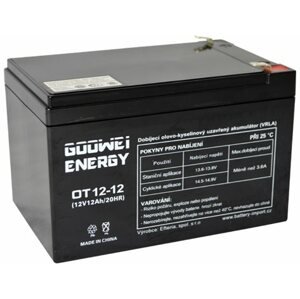 Szünetmentes táp akkumulátor GOOWEI ENERGY Karbantartásmentes ólomakkumulátor OT12-12, 12V, 12Ah