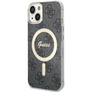 Telefon tok Guess 4G IML MagSafe kompatibilis iPhone 13 hátlap tok, fekete