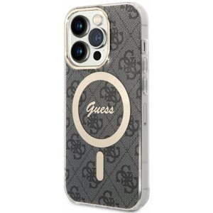 Telefon tok Guess 4G IML MagSafe kompatibilis iPhone 14 Pro hátlap tok, fekete