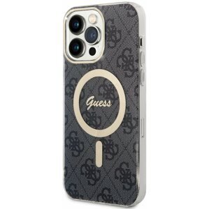 Telefon tok Guess 4G IML MagSafe kompatibilis iPhone 14 Pro Max hátlap tok, fekete