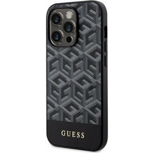 Telefon tok Guess PU G Cube MagSafe kompatibilis iPhone 13 Pro Max hátlap tok, fekete