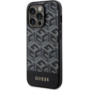 Telefon tok Guess PU G Cube MagSafe kompatibilis iPhone 14 Pro Max hátlap tok, fekete