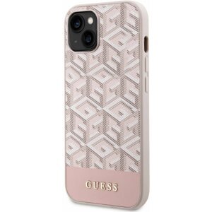 Telefon tok Guess PU G Cube iPhone 13 rózsaszín MagSafe kompatibilis tok