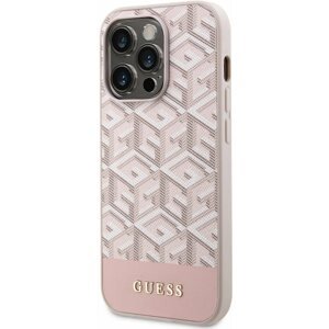 Telefon tok Guess PU G Cube iPhone 13 Pro Max rózsaszín MagSafe kompatibilis tok