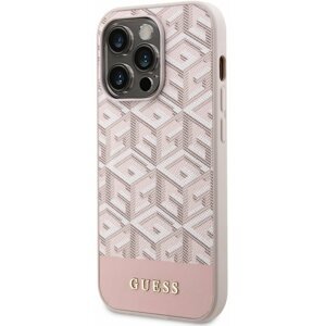 Telefon tok Guess PU G Cube  iPhone 14 Pro rózsaszín MagSafe kompatibilis tok