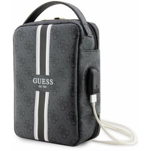Mobiltelefon tok Guess PU 4G Printed Stripes Travel Universal Bag fekete