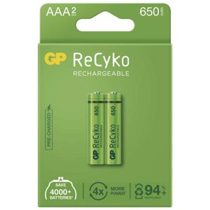 Tölthető elem GP ReCyko 650 AAA (HR03) újratölthető elem, 2 db