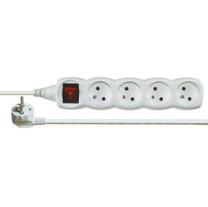 Hosszabbító kábel Emos töltőkábel 250 V, 4 konnektor, 5 m, fehér