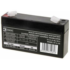 Szünetmentes táp akkumulátor EMOS Karbantartásmentes ólomakkumulátor 6 V/1,3 Ah, faston 4,7 mm