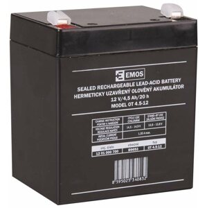 Szünetmentes táp akkumulátor EMOS Karbantartásmentes ólomakkumulátor 12 V/4,5 Ah, faston 4,7 mm