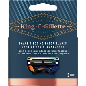 Férfi borotvabetét KING C. GILLETTE Shave & Edging 3 db