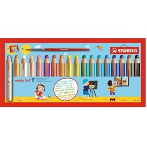Színes ceruza STABILO Woody 18 szín, kerek, maxi, STABILO