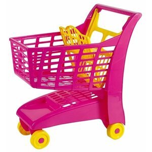 Játék bevásárló kocsi Androni Bevásárlókocsi ülőkével, rózsaszín