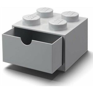 Tároló doboz LEGO asztali doboz 4 fiókkal - szürke