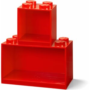 Polc LEGO Brick függő polc, 2 db-os szett - piros