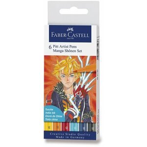 Marker Faber-Castell Pitt Artist Pen Manga Shonen markerek, 6 szín