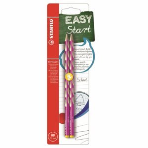Grafit ceruza Stabilo EASYgraph SL HB rózsaszín, 2 db buborékfólia