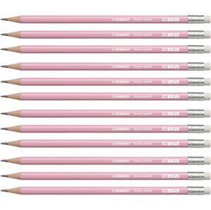 Ceruza STABILO Swano Pastel HB pasztell, rózsaszín, 12 db