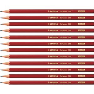 Ceruza STABILO Schwan, piros, 2B, 12 db
