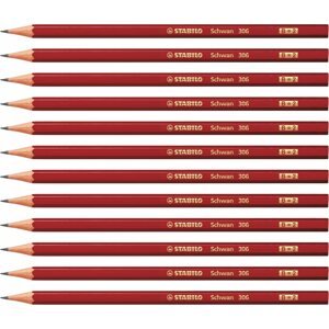 Ceruza STABILO Schwan, piros, B, 12 db