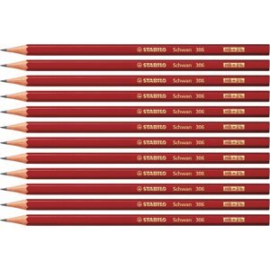 Ceruza STABILO Schwan, piros, HB, 12 db